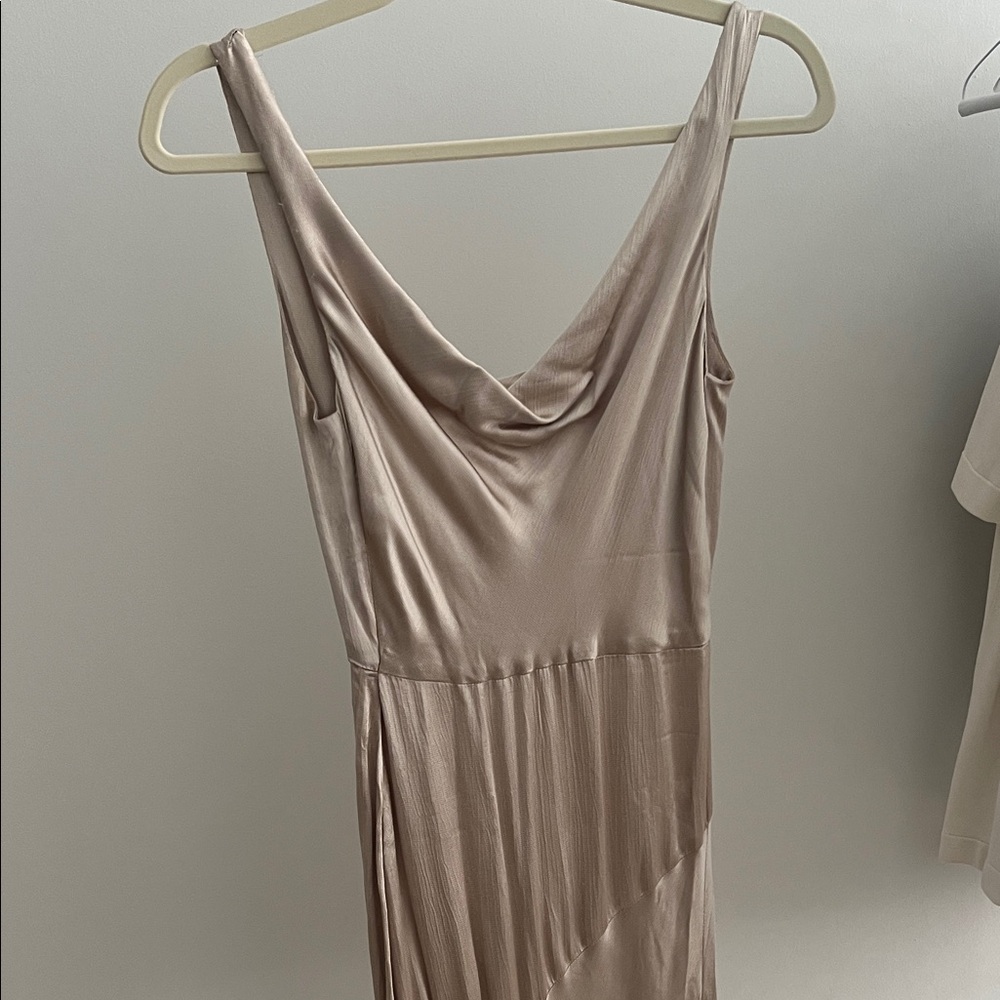 Bec & Bridge Satin Maxi Dress in Champagne